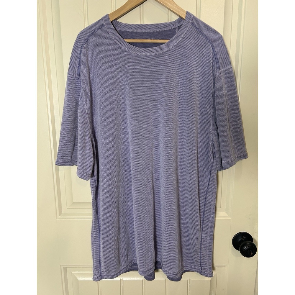 Tommy Bahama Women Purple Waffle Knit Top XL/XXL Relaxed Oversized Shortsleeve